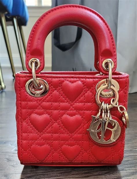 dior red heart bag